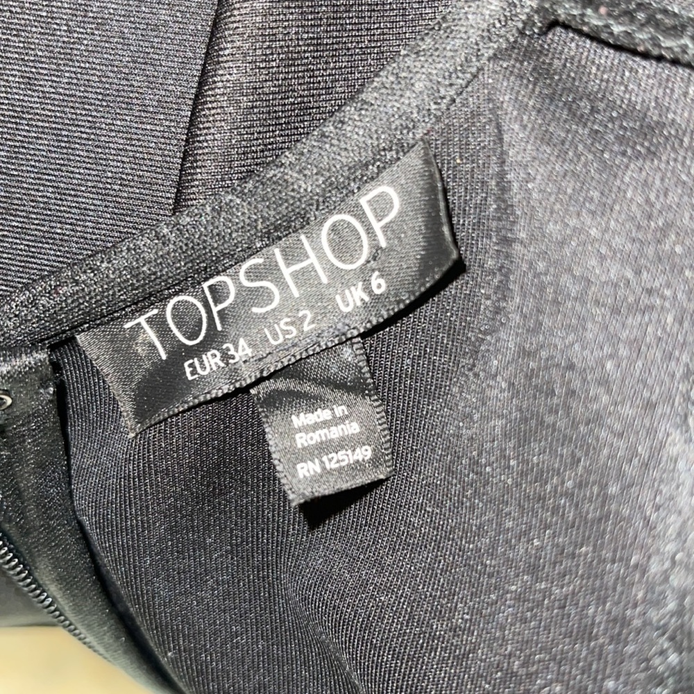 Topshop Mini Black Sleeveless Dress Size 2 - Picture 5 of 8